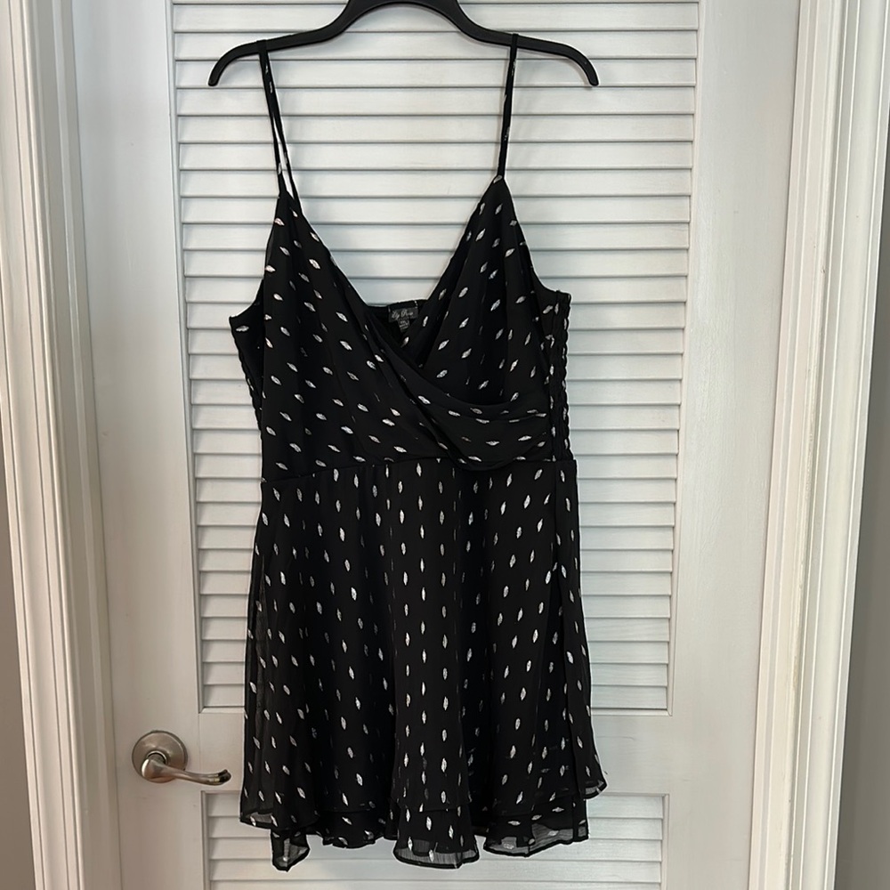 Lily Rose Black Dress with White Dots